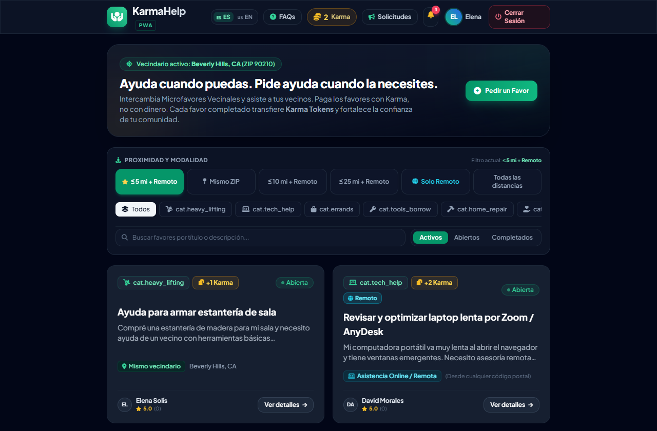 Muro Feed con Solicitud Abierta